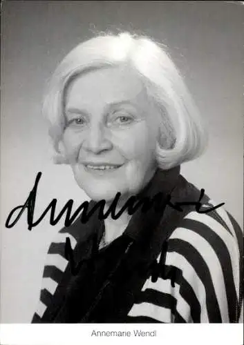 Ak Schauspielerin Annemarie Wendl, Portrait, Autogramm