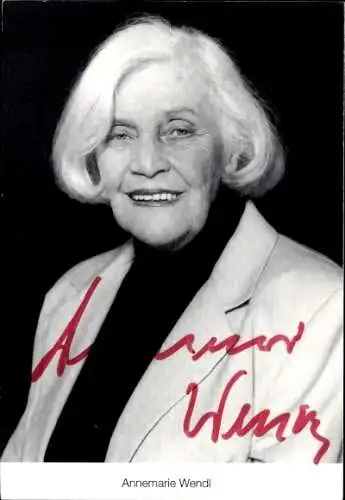 Ak Schauspielerin Annemarie Wendl, Portrait, Autogramm