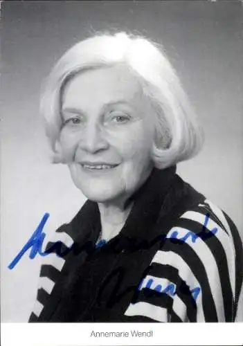 Ak Schauspielerin Annemarie Wendl, Portrait, Autogramm