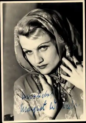 Ak Schauspielerin Margret Warbeck, Portrait, Autogramm