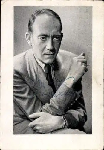 Ak Schauspieler Mathias Wieman, Portrait, Zigarette, Autogramm