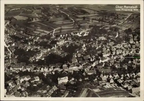 Ak Ober Ramstadt im Odenwald Hessen, Fliegeraufnahme