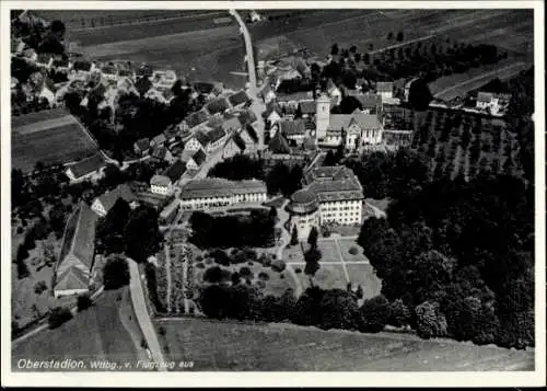 Ak Oberstadion in Oberschwaben, Fliegeraufnahme