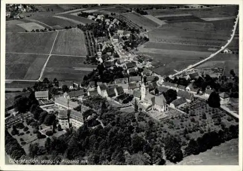 Ak Oberstadion in Württemberg, Fliegeraufnahme von Ort und Umgebung