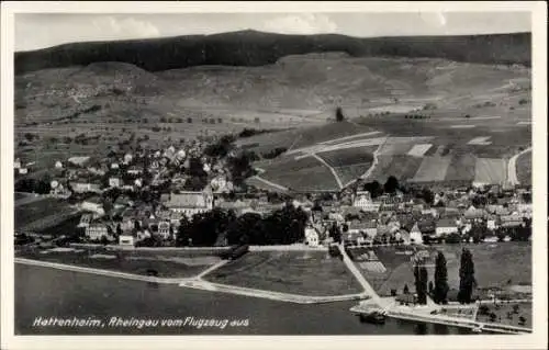 Ak Hattenheim Eltville am Rhein Hessen, Fliegeraufnahme