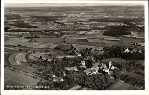 Ak Wilhelmskirch Wolketsweiler Horgenzell in Oberschwaben Württemberg, Fliegeraufnahme