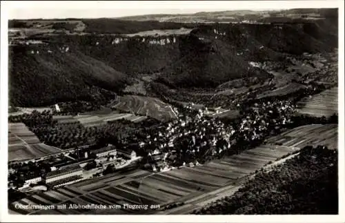 Ak Oberlenningen Lenningen in Württemberg, Fliegeraufnahme, Albhochfläche