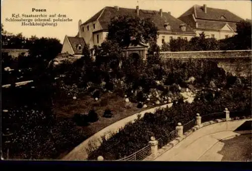 Ak Poznań Posen, Staatsarchiv auf dem Schlossberg, ehemalige polnische Hochkönigsburg