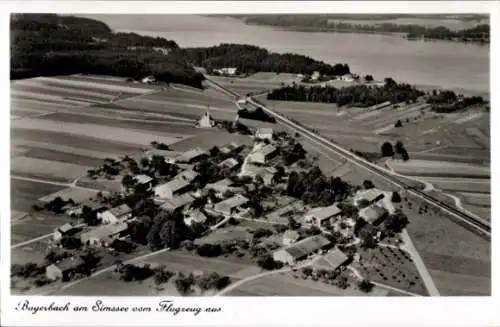 Ak Bayerbach am Simsee Baierbach Stephanskirchen Oberbayern, Fliegeraufnahme