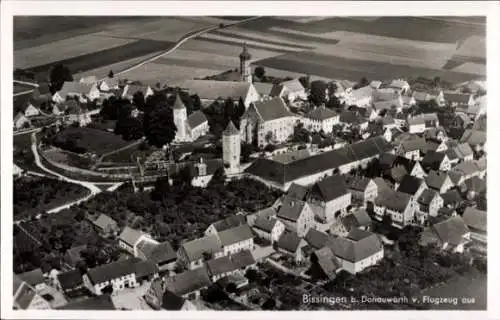 Ak Bissingen in Schwaben Bayern, Fliegeraufnahme