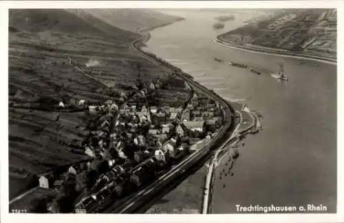 Ak Trechtingshausen am Rhein, Fliegeraufnahme