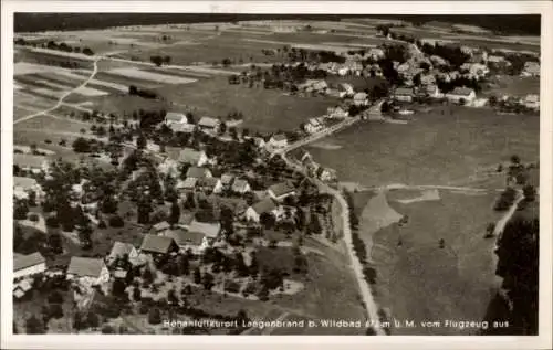 Ak Langenbrand Schömberg im Schwarzwald Württemberg, Fliegeraufnahme