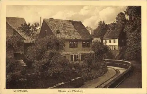 Ak Mittweida in Sachsen, Häuser, Pfarrberg
