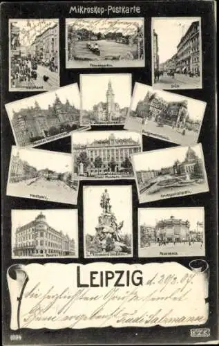 Ak Leipzig in Sachsen, Palmengarten, Reichsgerichtsplatz, Buchgewerbehaus, Marktplatz