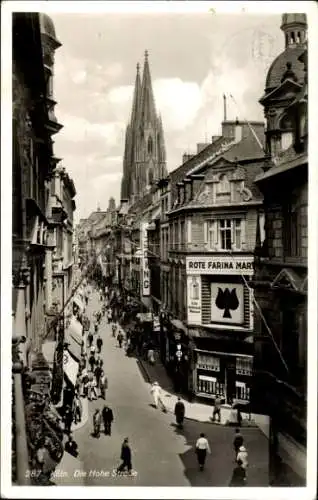 Ak Köln am Rhein, Hohe Straße, Geschäfte, Rote Farina, Dom