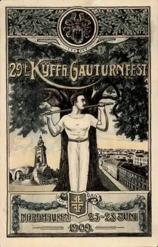 Ak Nordhausen am Harz, 29. Kyffhäuser Gauturnfest 1909