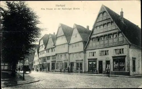 Ak Herford in Westfalen, Alte Häuser an der Radewiger Straße