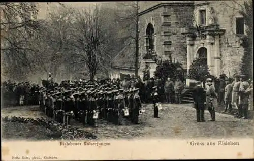 Ak Lutherstadt Eisleben, Eislebener Kaiserjungen, Kaiser Wilhelm II.