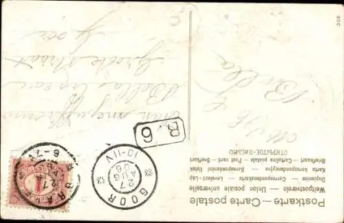 Präge Ak Junge, Rosen, Blüten