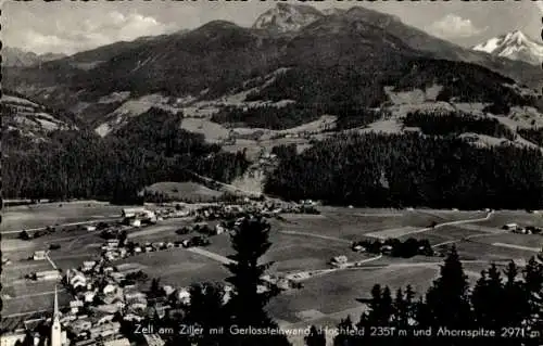 Ak Zell am Ziller in Tirol, Gesamtansicht, Gerlossteinwand, Hochfeld