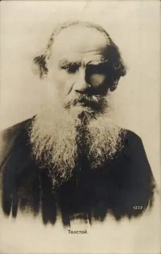 Ak Lew Tolstoi, Schriftsteller, Portrait