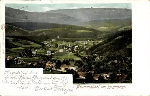 Ak Karpacz Krummhübel im Riesengebirge Schlesien, Totale vom Pfaffenberg aus