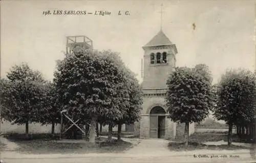 Ak Les Sablons Seine et Marne, Kirche