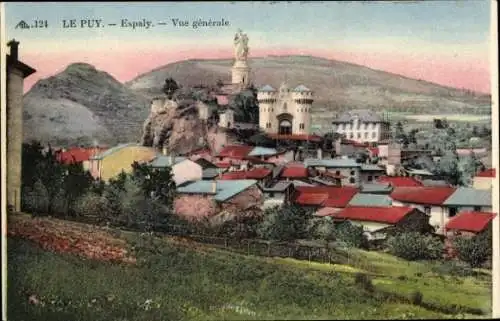 Ak Espaly Saint Marcel Le Puy en Velay Haute Loire, Gesamtansicht