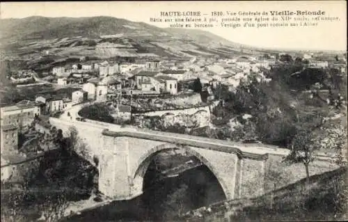 Ak Brioude Haute Loire, Gesamtansicht, Brücke