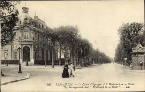 Ak Versailles Yvelines, Caisse d’Epargne, Boulevard de la Reine