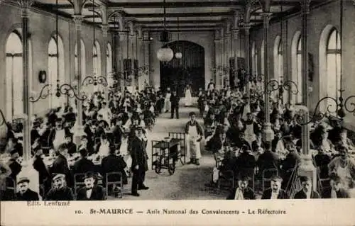 Ak Saint-Maurice Val de Marne, Nationales Genesungsheim, Refektorium