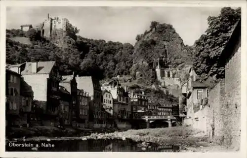 Ak Idar Oberstein an der Nahe, Teilansicht, Burg