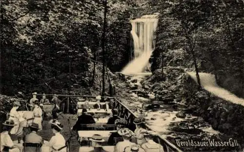 Ak Baden Baden am Schwarzwald, Geroldsauer Wasserfall, Terrasse