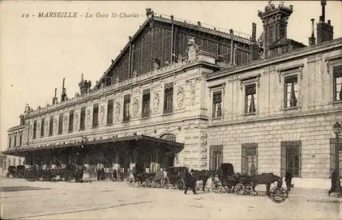 Ak Marseille Bouches du Rhône, La Gare St Charles