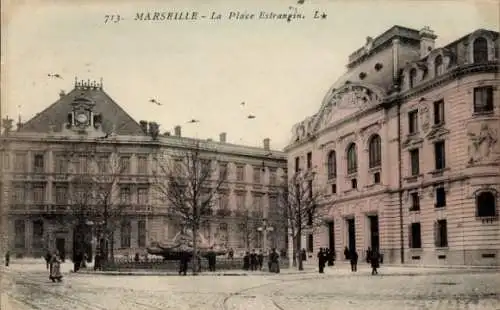 Ak Marseille Bouches du Rhône, La Place Estrangin