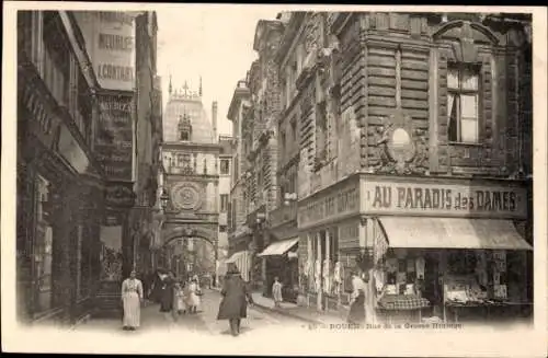 Ak Rouen Seine-Maritime, Rue de la Grosse Horloge