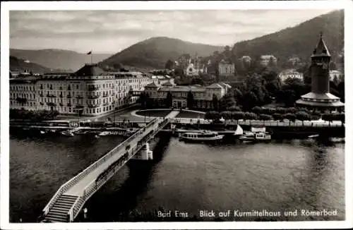 Ak Bad Ems an der Lahn, Kurmittelhaus, Römerbad, Brücke