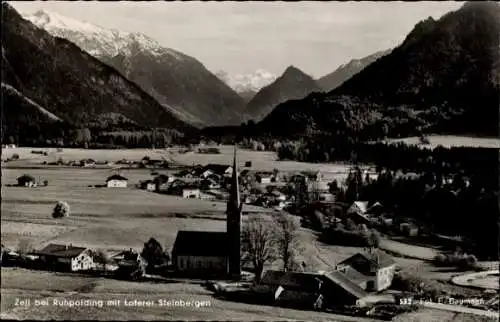 Ak Zell Ruhpolding in Oberbayern, Ortsansicht mit Loferer Steinbergen