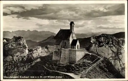 Ak Bayrischzell im Mangfallgebirge Oberbayern, Wendelstein, Kircherl, Wilder Kaiser