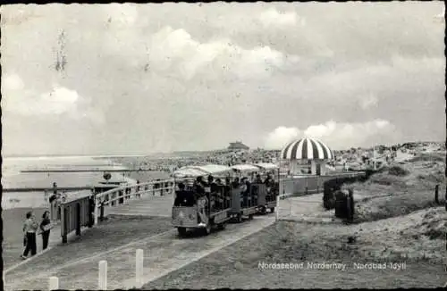 Ak Norderney in Ostfriesland, Dünenexpress, Strand