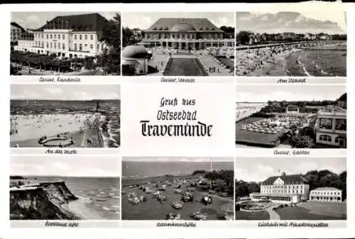 Ak Ostseebad Travemünde Lübeck, Kurhaus, Casino, Strand, An der Mole