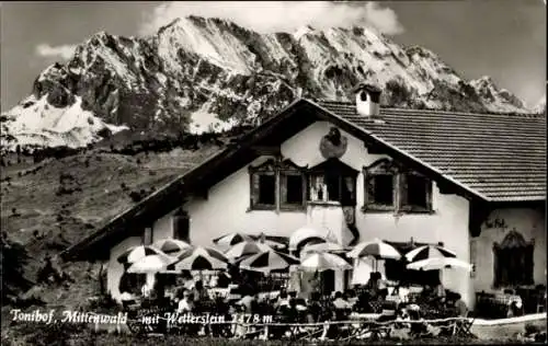 Ak Mittenwald in Oberbayern, Tonihof, Wetterstein