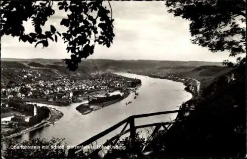 Ak Oberlahnstein Lahnstein am Rhein, Schloss Stolzenfels, Lahnmündung