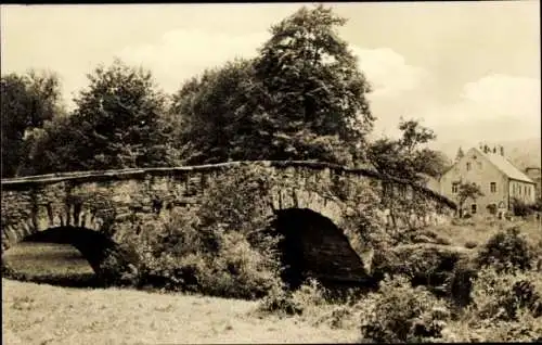 Ak Obergurig in der Lausitz, Böhmische Brücke über die Spree