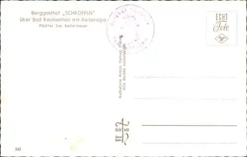 Ak Kirchberg Bad Reichenhall in Oberbayern, Berggasthof Schroffen