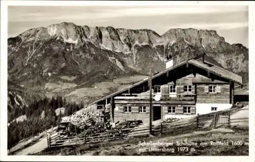 Ak Berchtesgaden in Oberbayern, Schellenberger Skihütte am Roßfeld, Untersberg