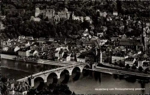 Ak Heidelberg am Neckar, Blick vom Philosophenweg