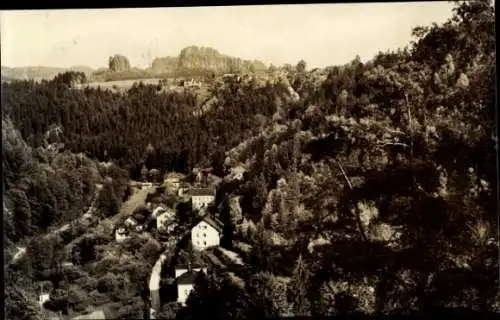 Ak Ostrau Bad Schandau Sächsische Schweiz, Schrammsteine, Kirnitzschtal