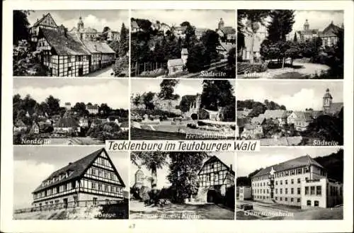 Ak Tecklenburg am Teutoburger Wald, Genesungsheim, Jugendherberge, Kirche, Freilichtbühne