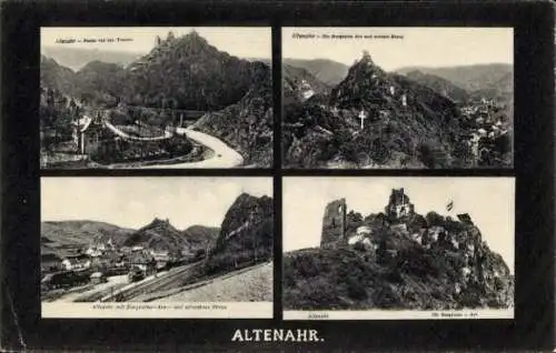 Ak Altenahr, Blick auf Ort, Tunnel, Ruine